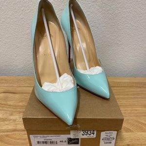 Tiffany Blue Pigalle Follies 100 Patent Leather Heels 40.5